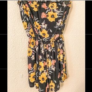 Floral Romper strapless